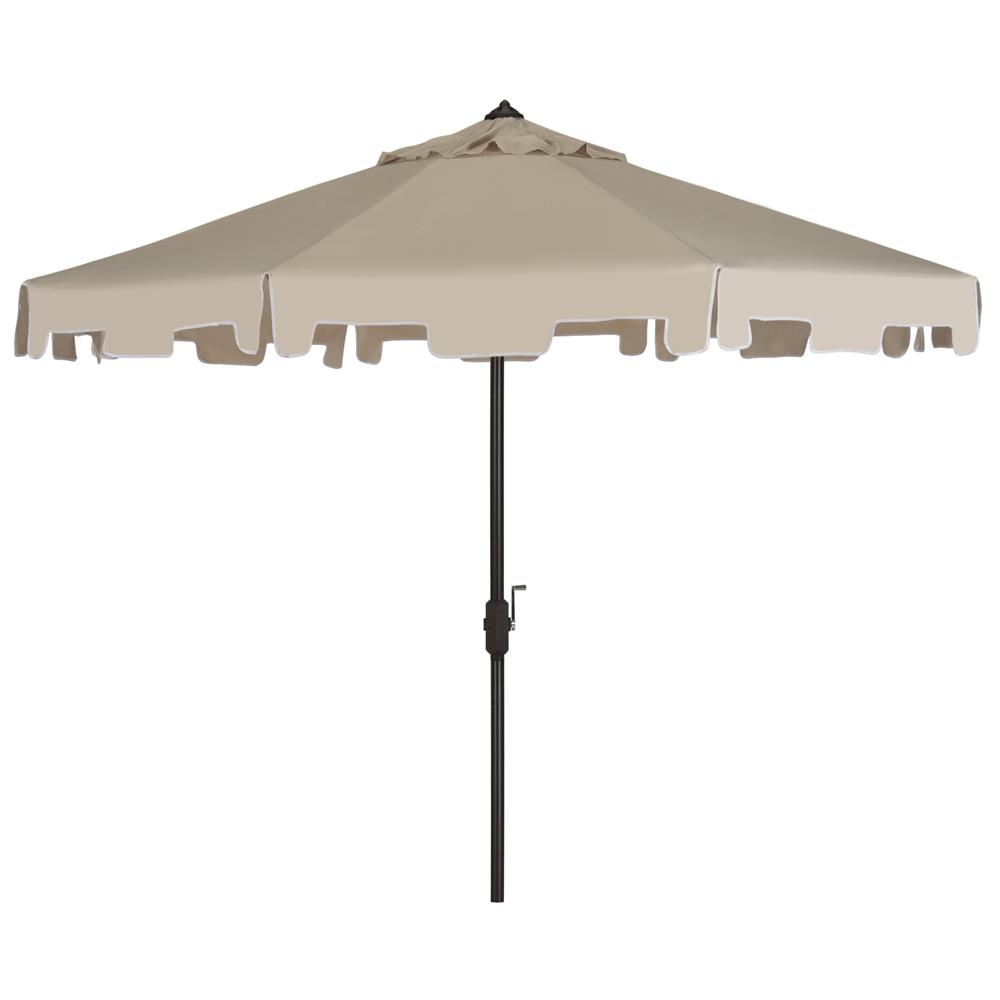 Safavieh PAT8000C Zimmerman 9 Ft Crank Market Umbrella With Flap