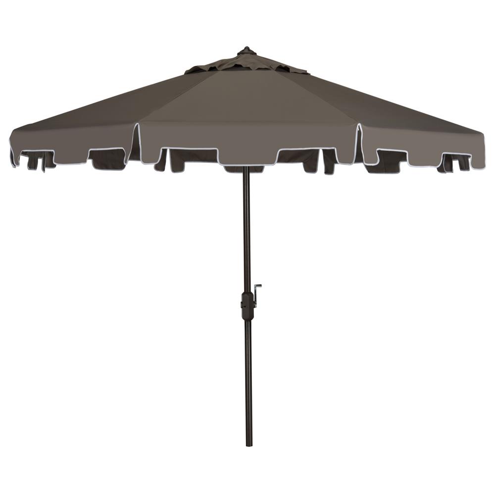 Safavieh PAT8000E Zimmerman 9 Ft Crank Market Umbrella With Flap