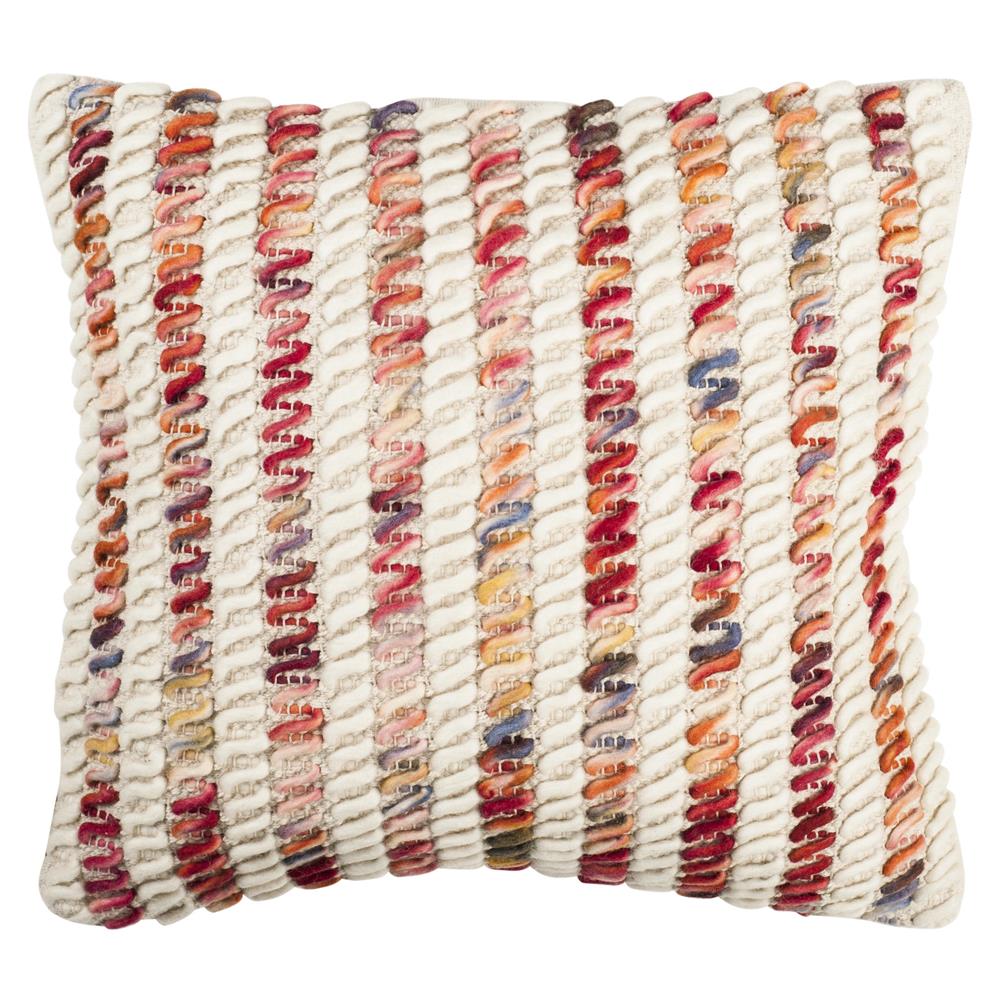 Safavieh PLS110A-2020 CANDY CANE LOOPED Pillow in CANDY RED
