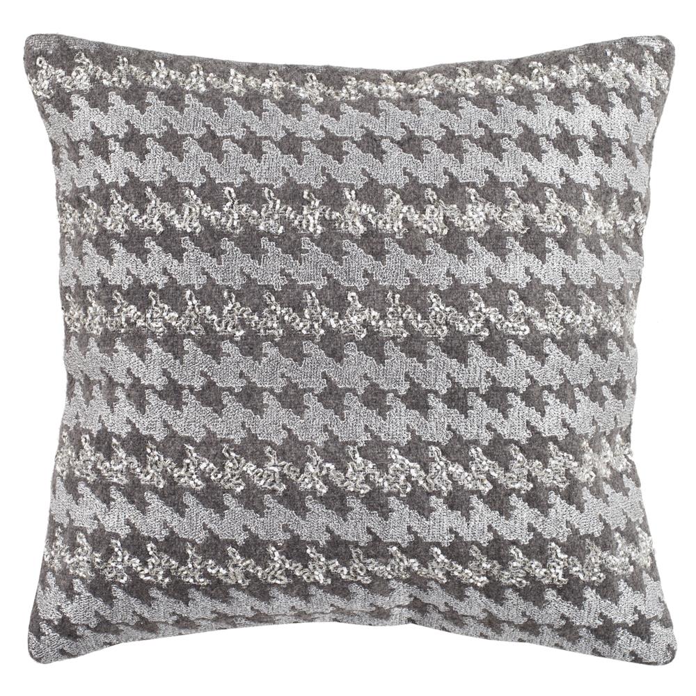 Safavieh PLS861A-2222 PERRY HOUNDS TOOTH PILLOW in GREY