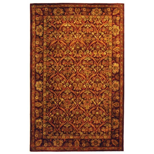 Safavieh AT51A-8OV Antiquities Area Rug in WINE / GOLD