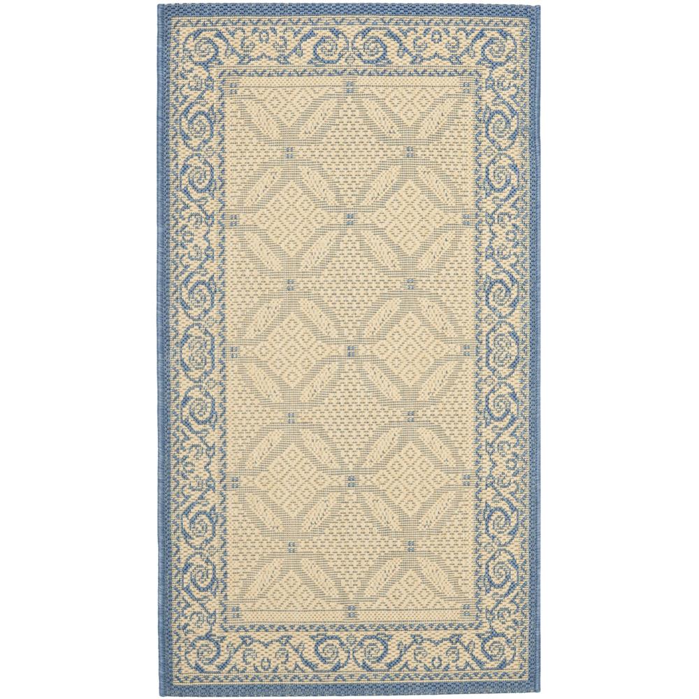 Safavieh CY1502-3101-2 Courtyard Area Rug in NATURAL / BLUE