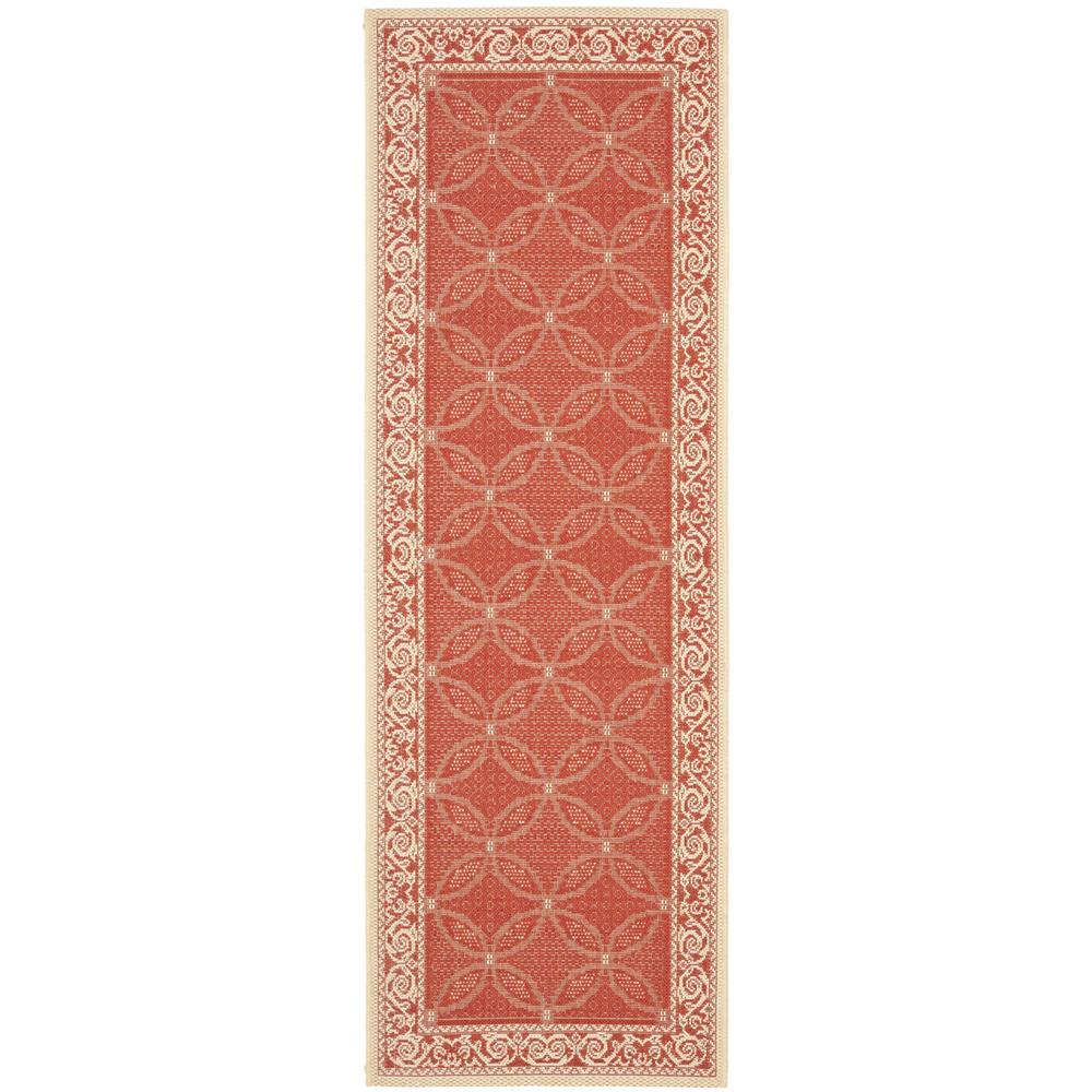 Safavieh CY1502-3707-27 Courtyard Area Rug in RED / NATURAL