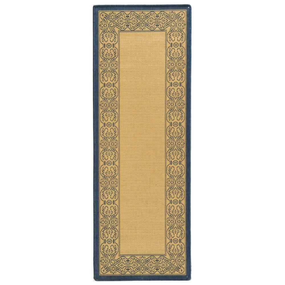 Safavieh CY2099-3101-27 Courtyard Area Rug in NATURAL / BLUE