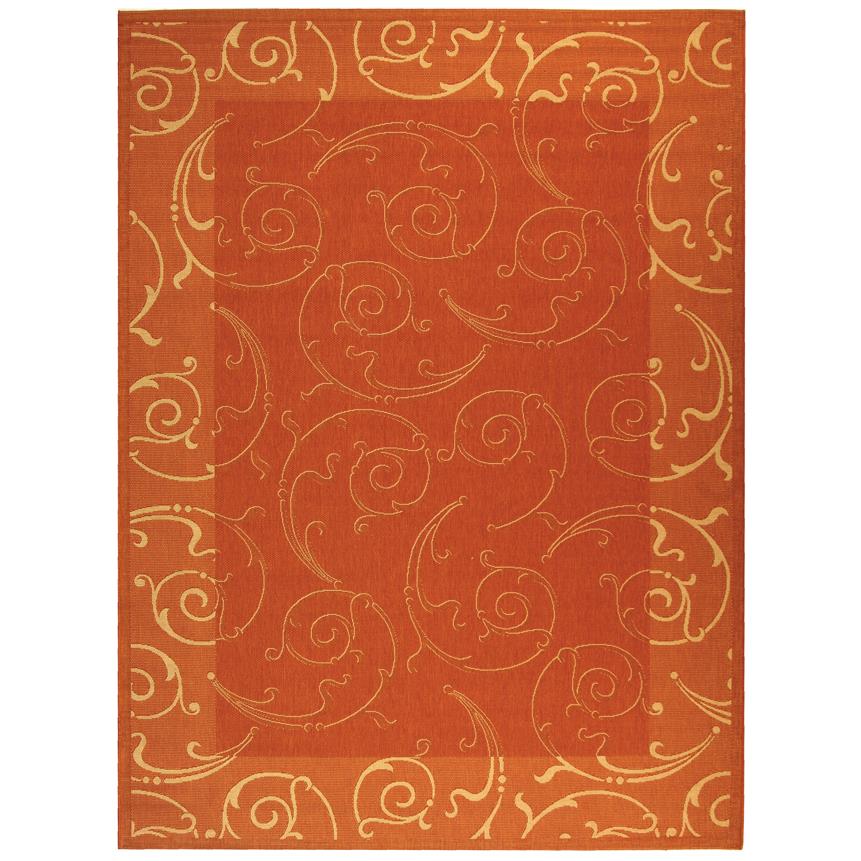 Safavieh CY2665-3202-9 Courtyard Area Rug in TERRACOTTA / NATURAL