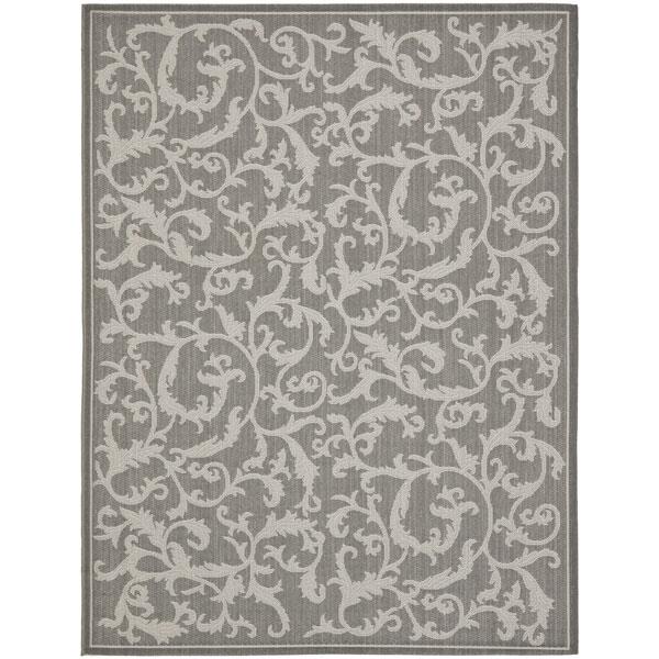 Safavieh CY6533-87-8 Courtyard Area Rug in Anthracite / Light Grey