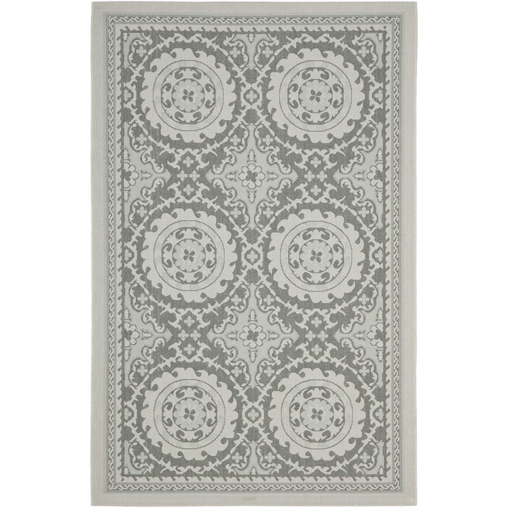 Safavieh CY7059-78A18-5 Courtyard Area Rug in Light Grey / Anthracite