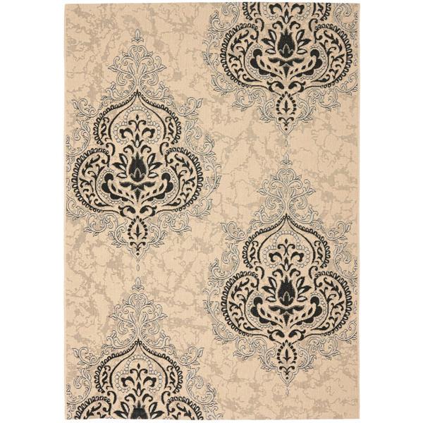Safavieh CY7926-16A22-6 Courtyard Area Rug in Creme / Black