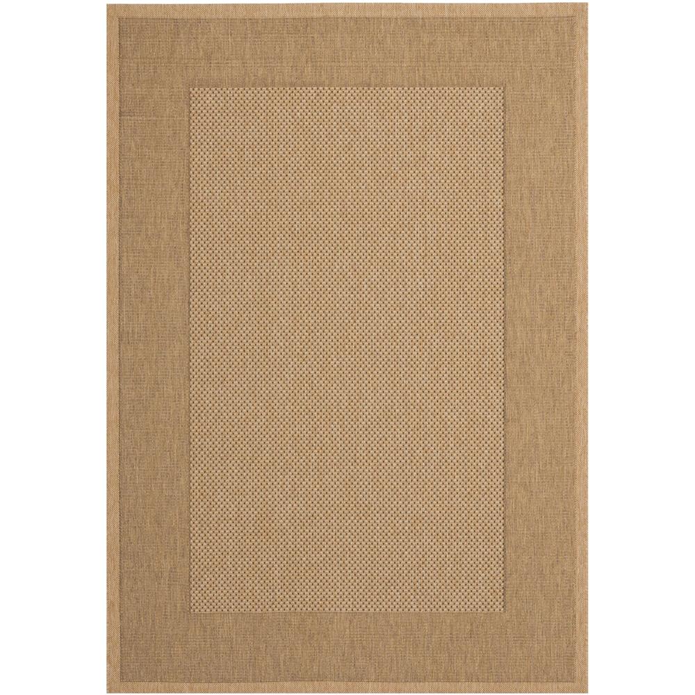 Safavieh CY7987-39A5 Courtyard Area Rug in Natural / Gold with Black Welt