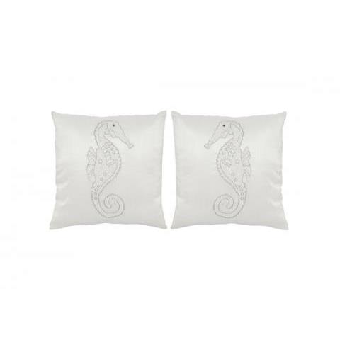 Safavieh Smooching Seahorse Embellished Pearlescent Pillow