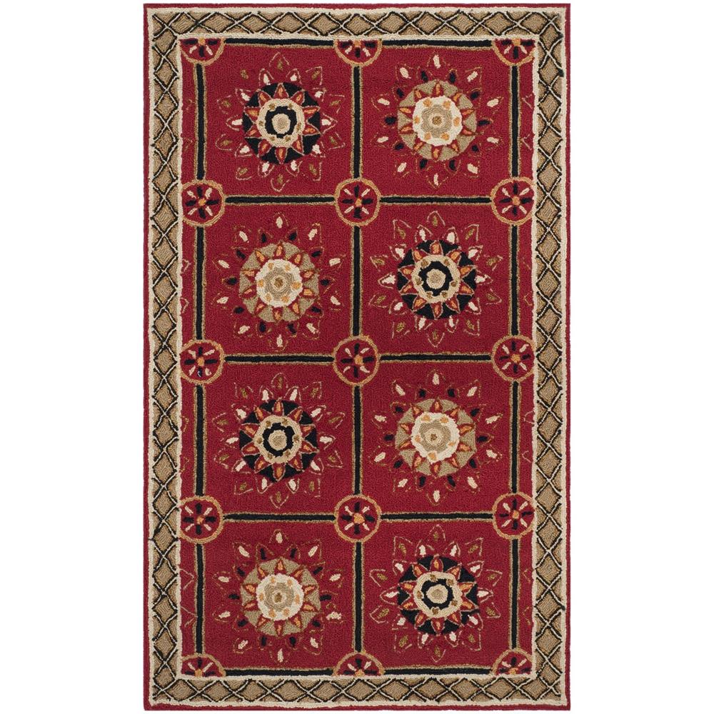 Safavieh EZC711A-3 EASY CARE Indoor in RED / NATURAL