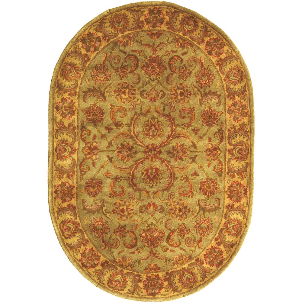 Safavieh HG811A-5OV Heritage Area Rug in GREEN / GOLD