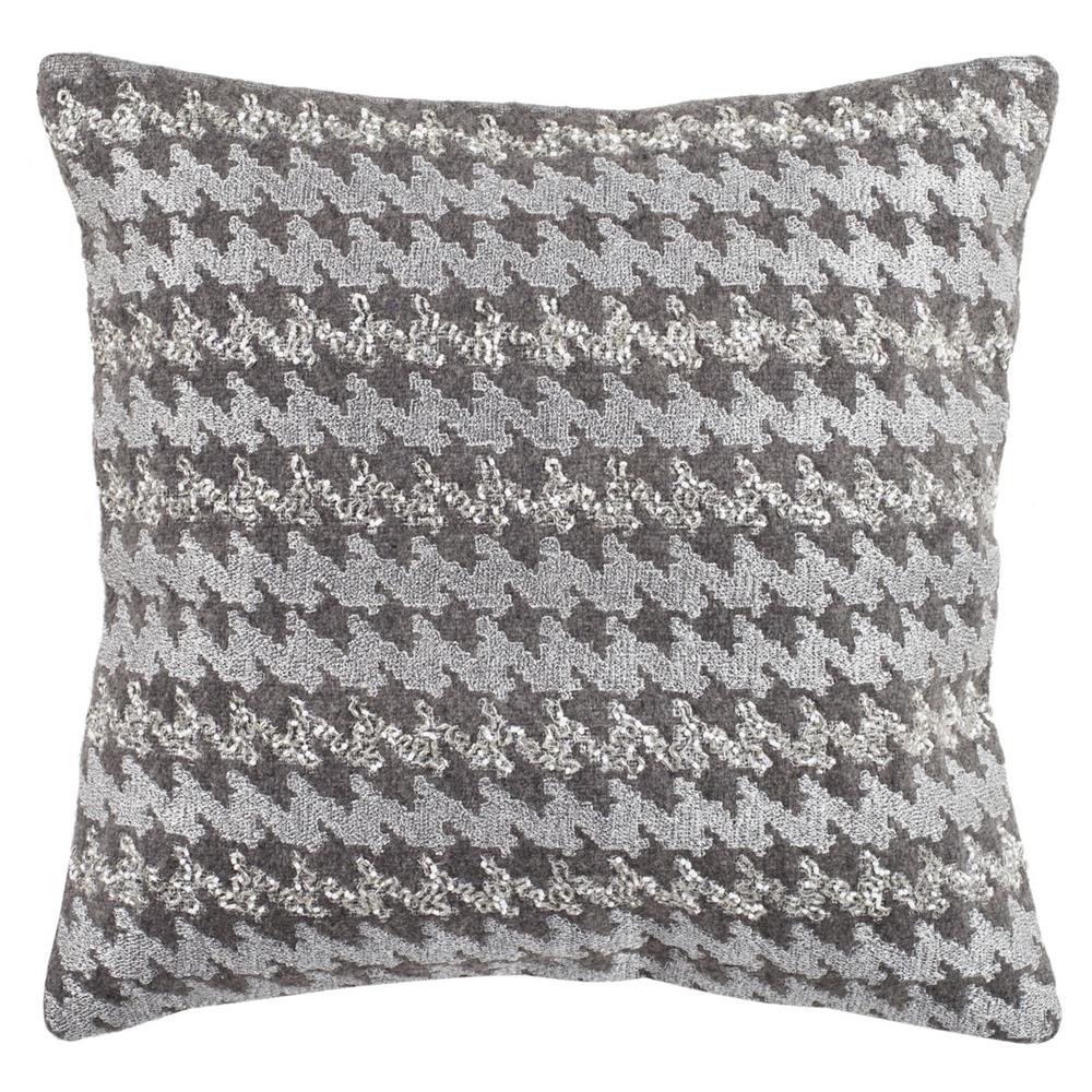 Safavieh PLS861A-1818 PERRY HOUNDS TOOTH PILLOW in GREY