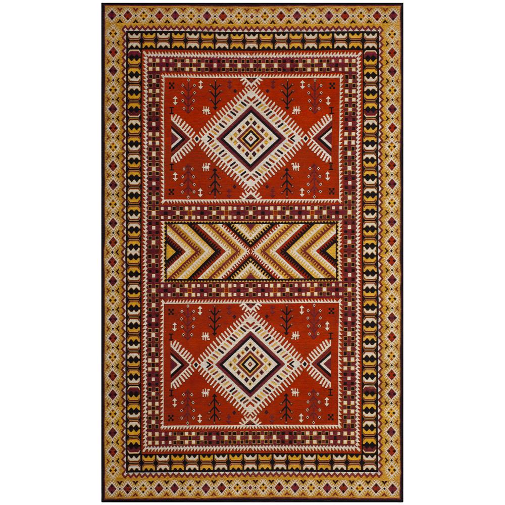 Red Safavieh Classic Vintage Collection CLV125B Distressed Cotton Area Rug 5' x 8' 