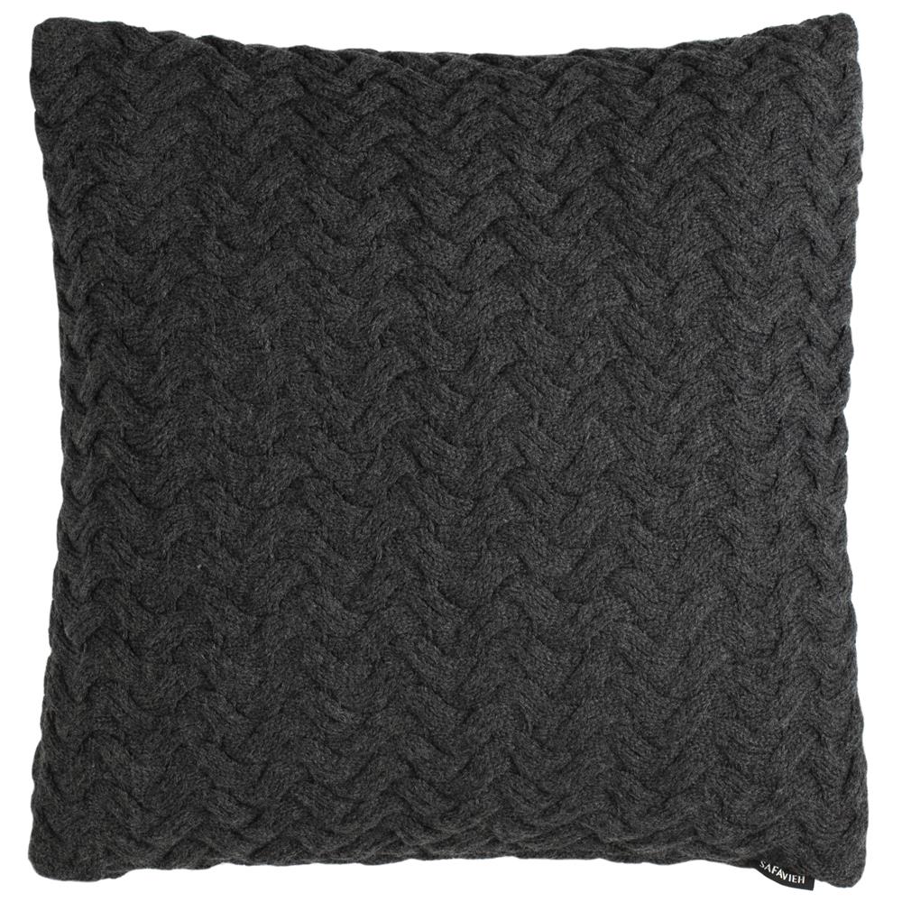 Safavieh PLS194A-2020 Affinity Knit Pillow in Dark Grey
