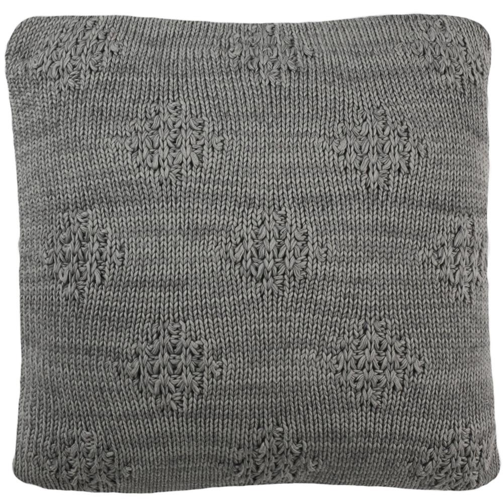 Safavieh PLS199A-2020 Cozy Knit Pillow in Medium Grey/light Grey 