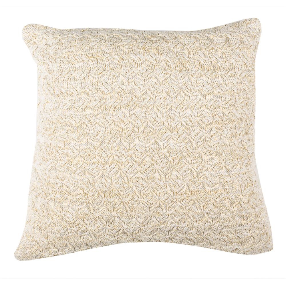 Safavieh PLS207A-2020 Adara Knit Pillow in Natural/gold
