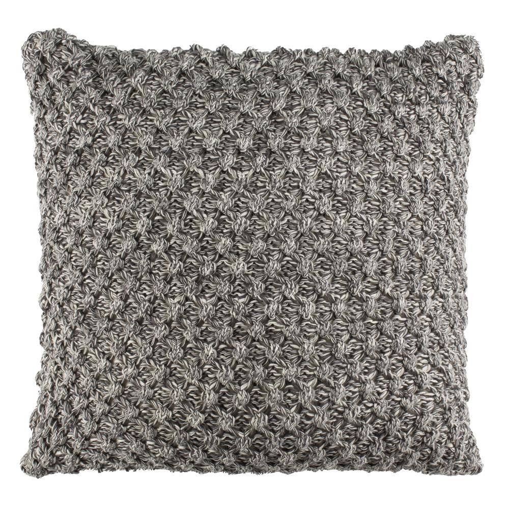 Safavieh PLS213A-2020 Janan Knit Pillow in Dark Grey/natural