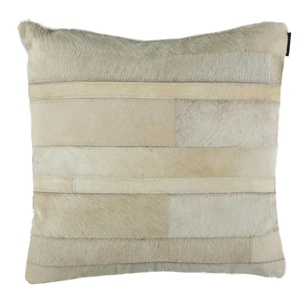 Safavieh PLS216A-1818 Ruled Cowhide Pillow in White