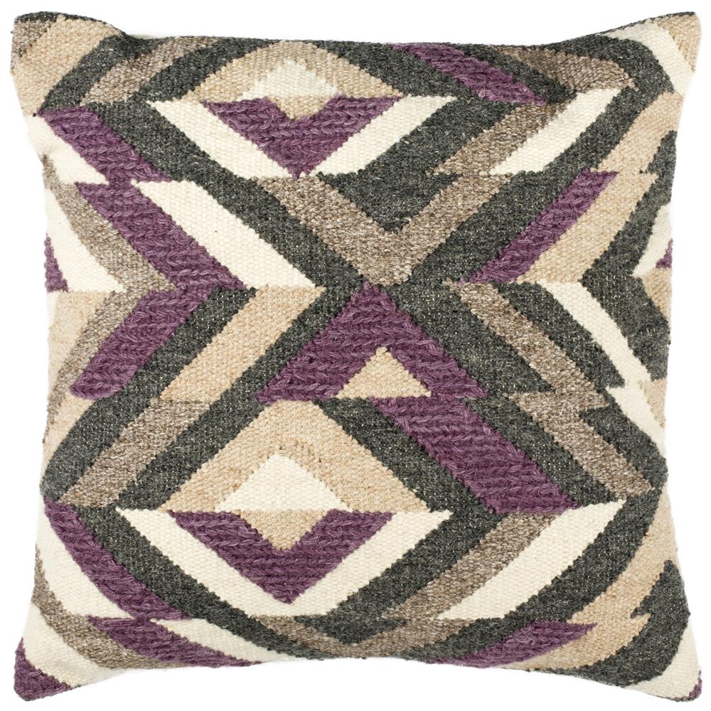 Safavieh PLS308A-2020 Issey 20" Pillow in Charcoal/purple