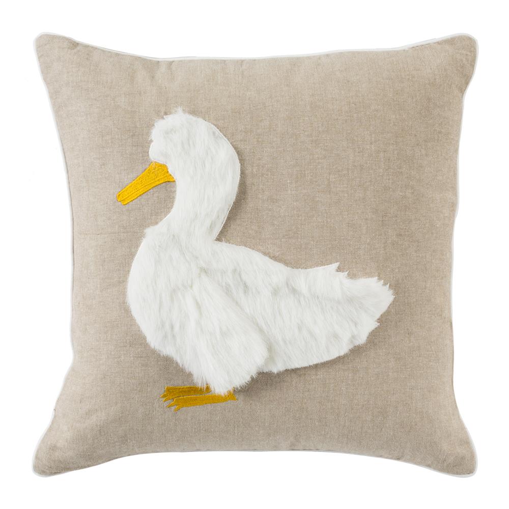 Safavieh PLS450A-2020 Quackadilly Goose Pillow in Beige/white