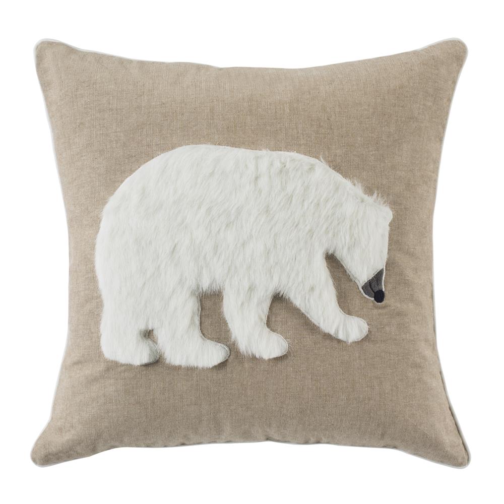 Safavieh PLS451A-2020 Cubsy Polar Bear Pillow in Beige/white