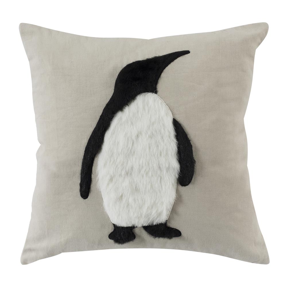 Safavieh PLS454A-2020 Flippers Penguin Pillow in Beige/white/black