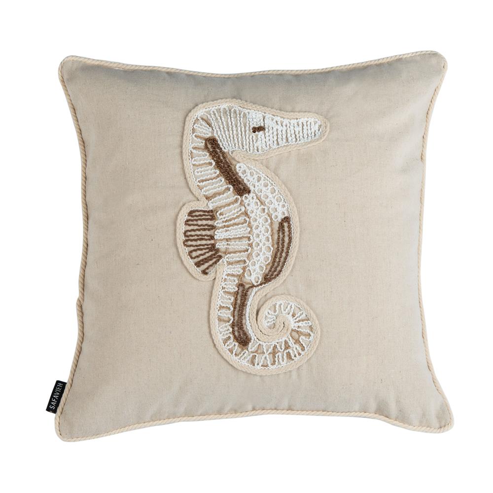 Safavieh PLS7015A-1818 Sanden Seahorse Pillow in Natural
