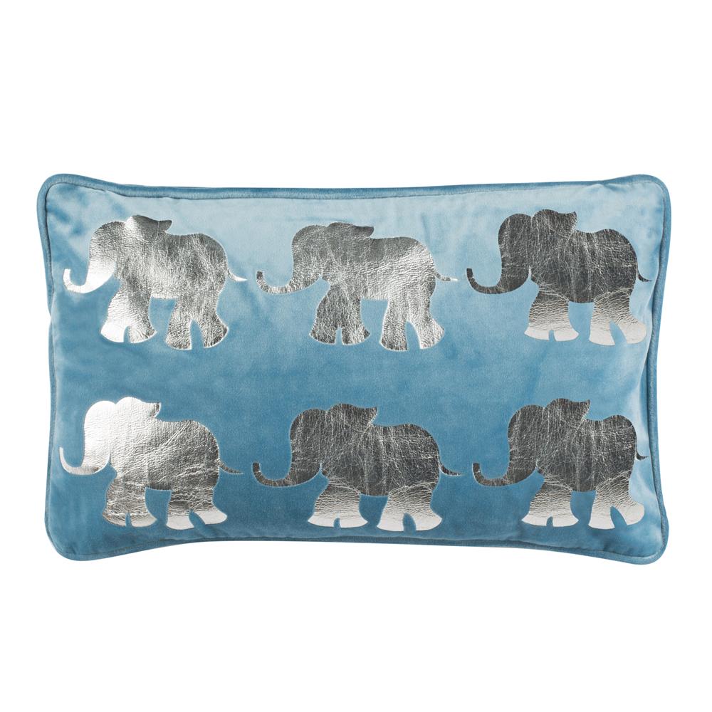 Safavieh PLS7063A-1220 Talin Elephant Pillow in Blue/silver