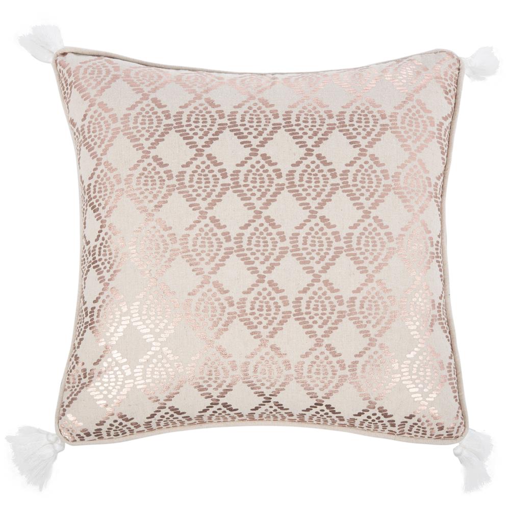 Safavieh PLS7100A-1818 Remis Pillow in Rose Gold/white
