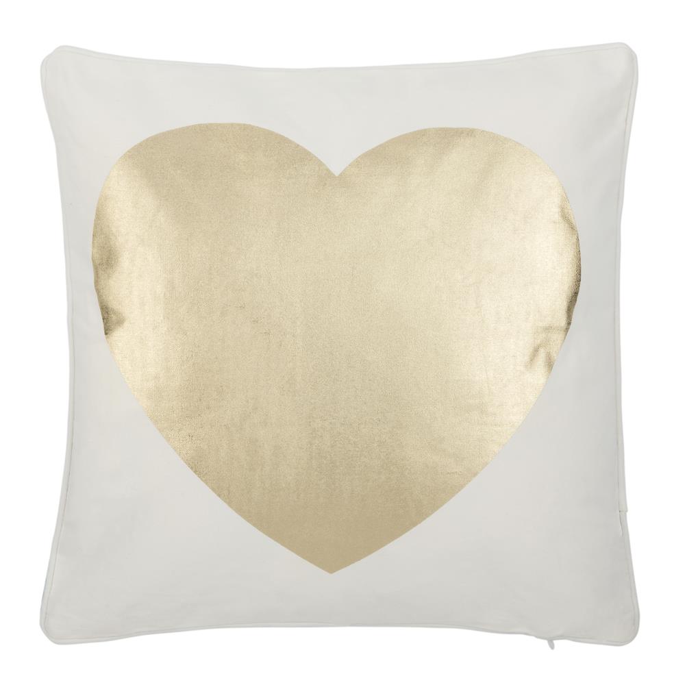 Safavieh PLS740A-1616 Heart Of Gold Pillow in White/beige