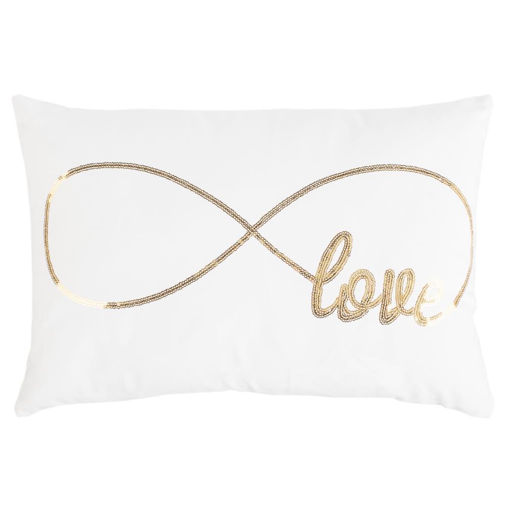 Safavieh PLS744B-1218 Infinite Love Pillow in Gold/cream