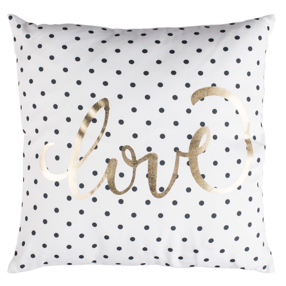 Safavieh PLS746A-2020 Spotted Love Pillow in Gold/black/white