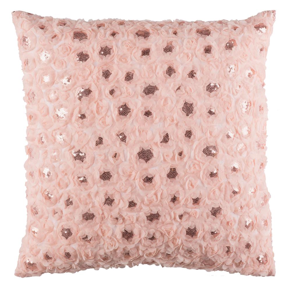 Safavieh PLS756A-2020 Glam Floral Applique Pillow in Pink