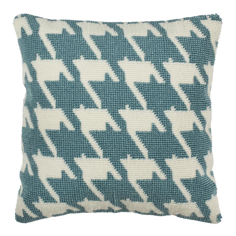 Safavieh PPL250A-2020 Hanne Houndstooth Pillow in Celadon/ivory