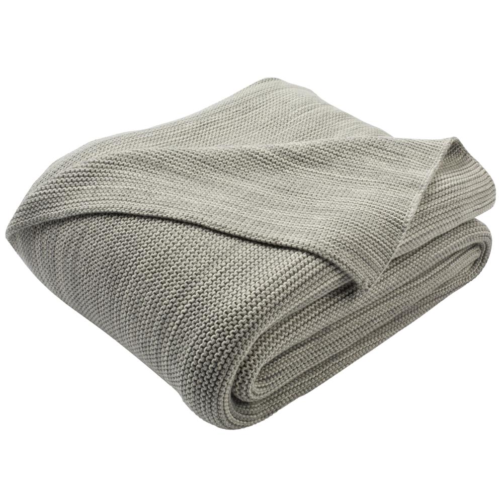 Safavieh THR198A-5060 Loveable Knit Throw in Light Grey/natural