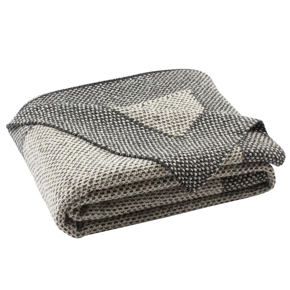 Safavieh THR212A-5060 Dania Knit Throw in Dark Grey/natural/silver