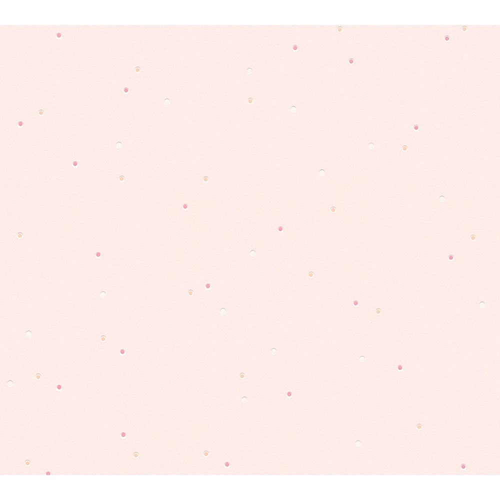 A.S. Creation by Sancar 2194 Boys & Girls 6 Dots Wallcovering in Pink/Orange/White