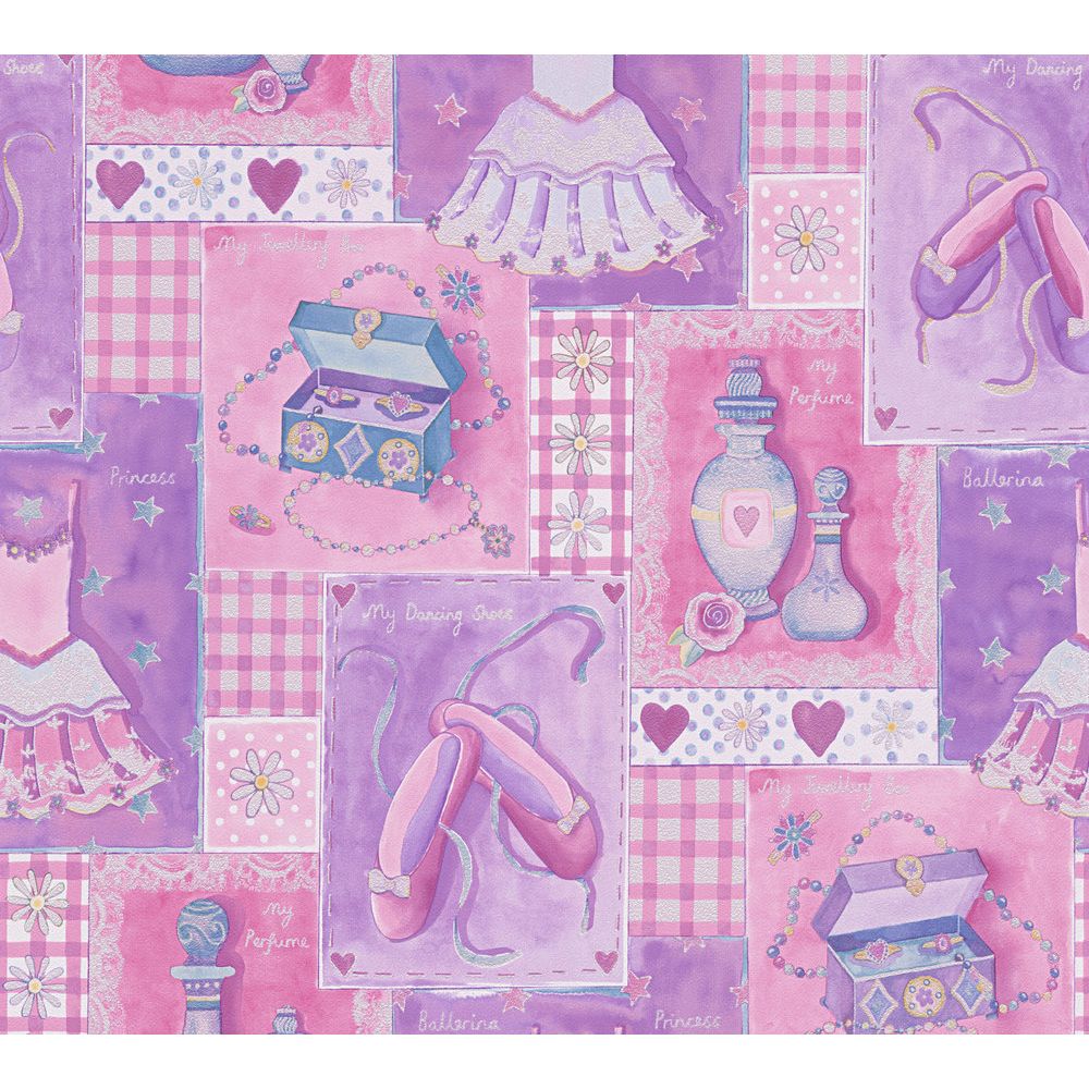 A.S. Creation by Sancar 305971 Boys & Girls 6 Childrens Wallcovering in Violet