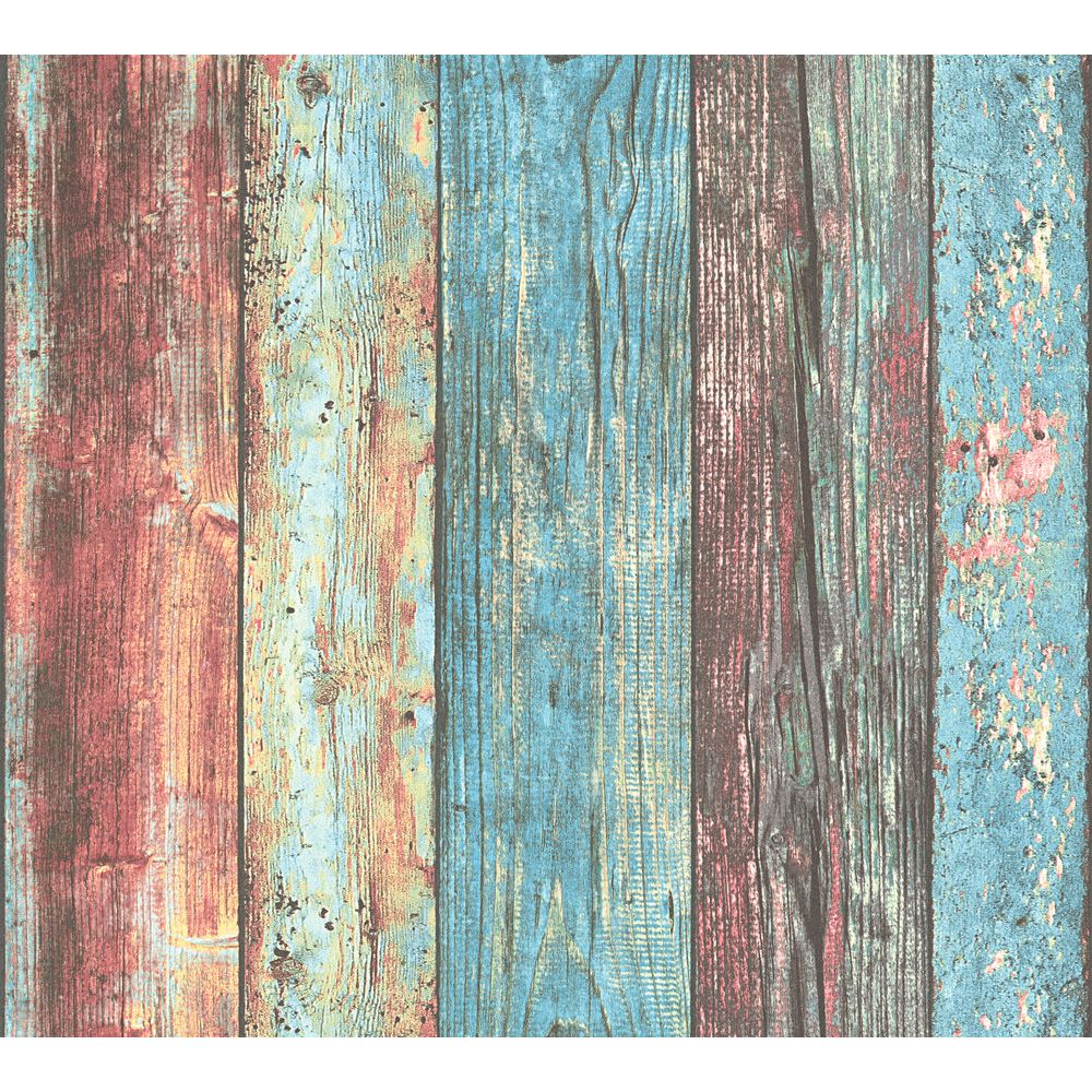 A.S. Creation by Sancar 307231 Elements Wood Look Wallcovering in Multicolored