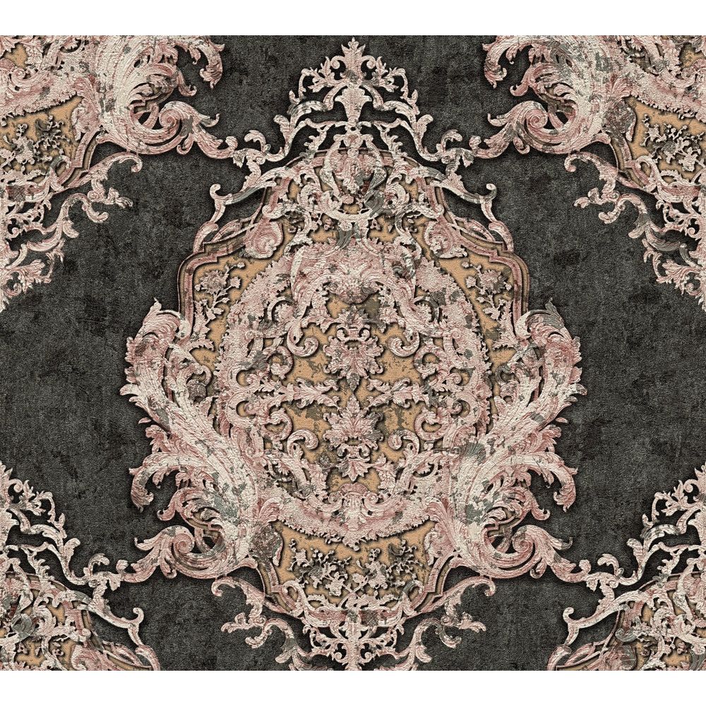 Architects Paper by Sancar 34372 Luxury Classics Damask Wallcovering in Bronze/Black/Brown