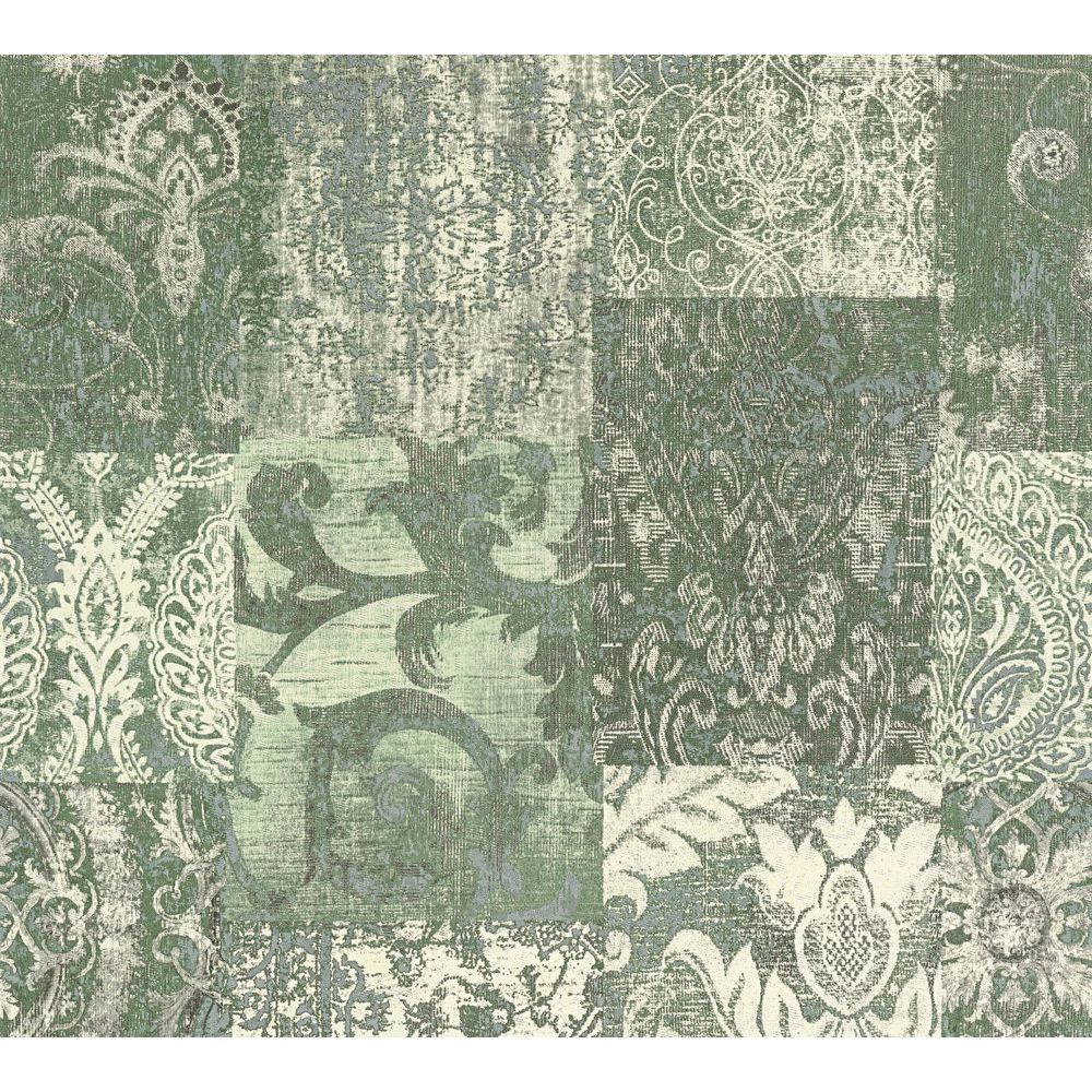 Architects Paper by Sancar 34374 Luxury Classics Damask Wallcovering in Green