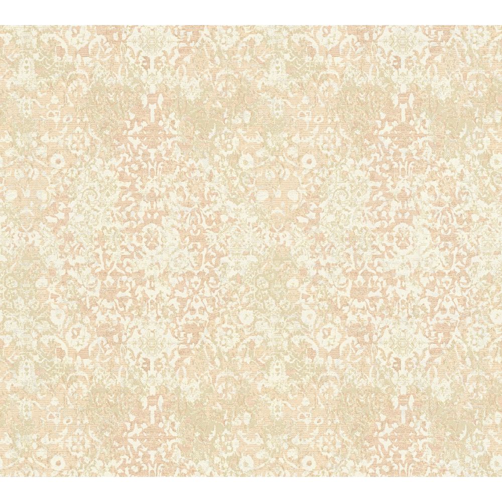 Architects Paper by Sancar 34375 Luxury Classics Damask Wallcovering in Beige/Pink