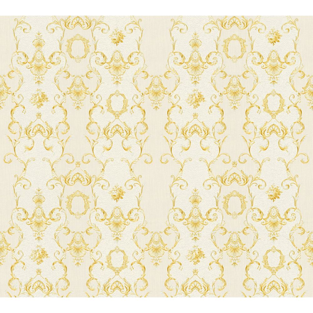 A.S. Creation by Sancar 34392 Chateau 5 Wallcovering in Gold/Creme