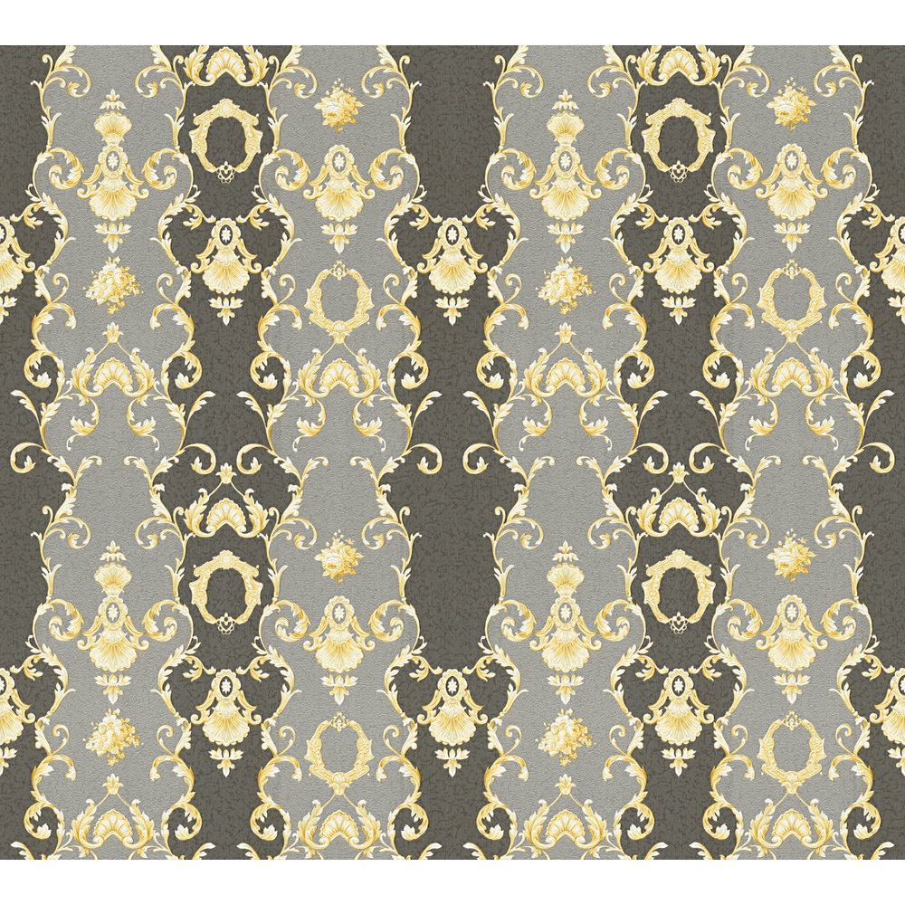 A.S. Creation by Sancar 34392 Chateau 5 Wallcovering in Gold/Black/Grey