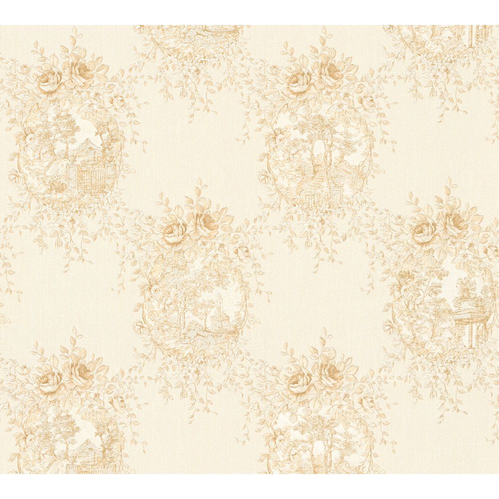 A.S. Creation by Sancar 34499 Chateau 5 Wallcovering in Gold