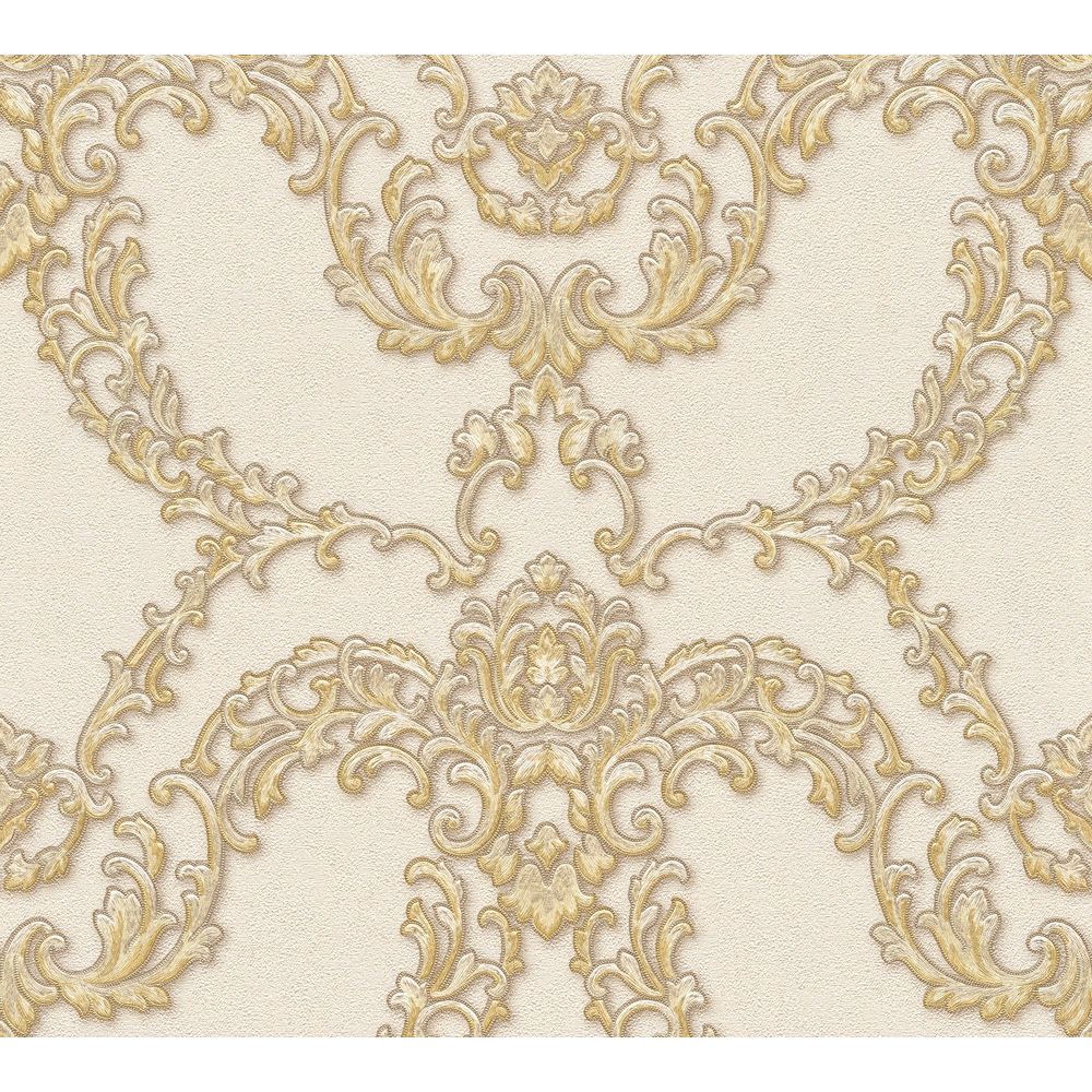 Architects Paper by Sancar 34777 Luxury Classics Damask Wallcovering in Gold