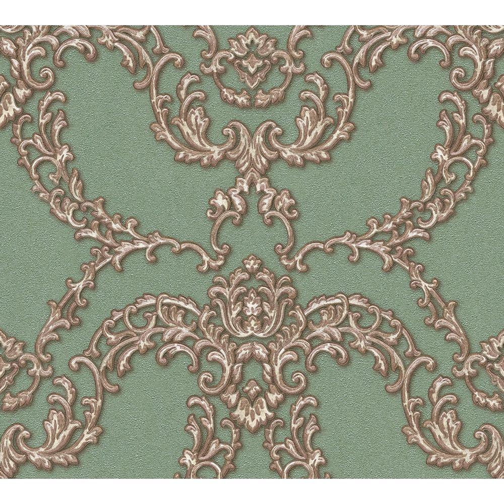 Architects Paper by Sancar 34777 Luxury Classics Damask Wallcovering in Green