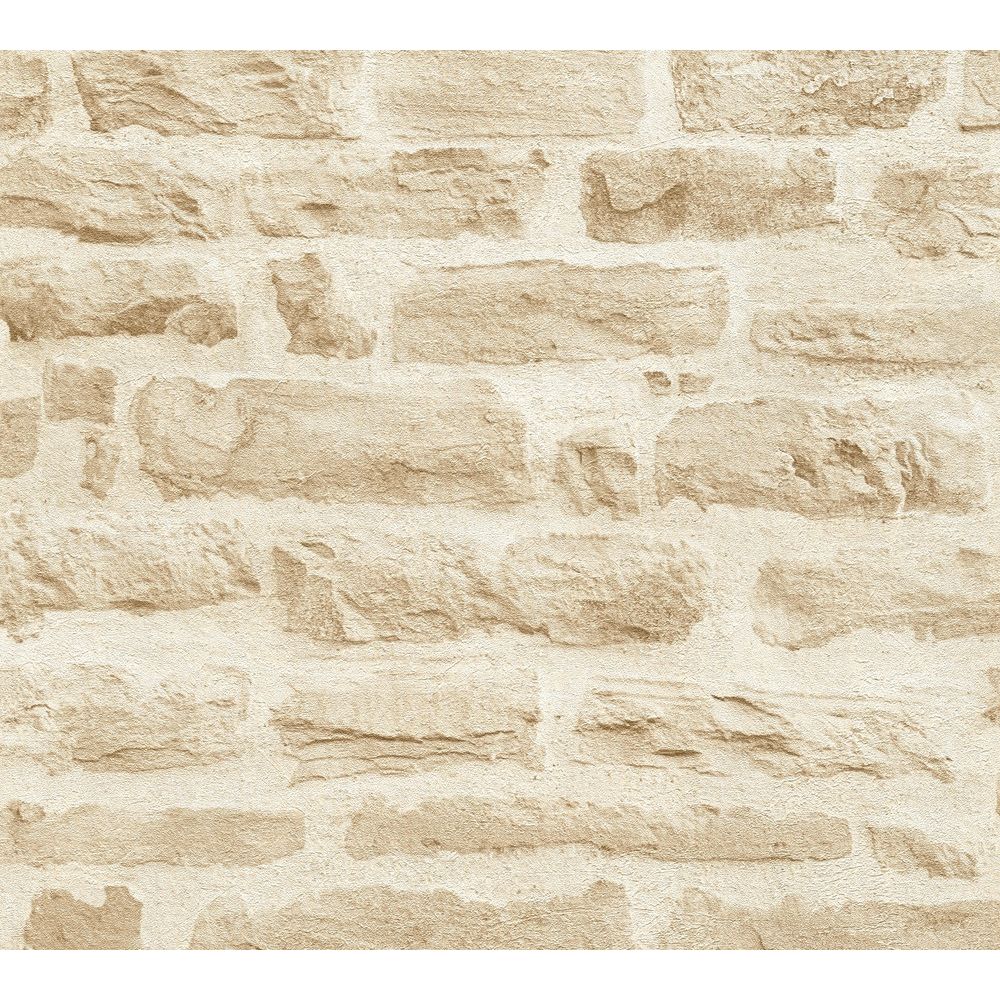 A.S. Creation by Sancar 35580 Elements Brick Wallcovering in Beige/Creme