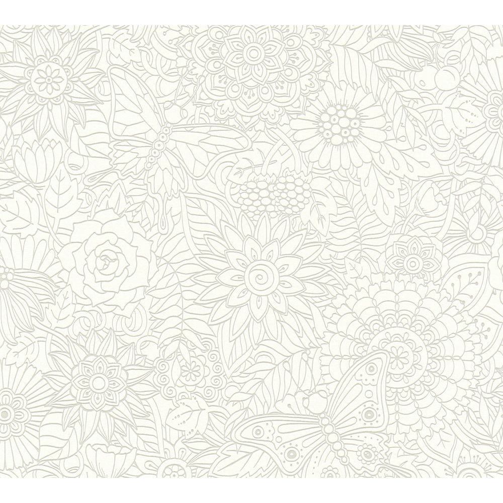 A.S. Creation by Sancar 35816 Boys & Girls 6 Floral Wallcovering in White